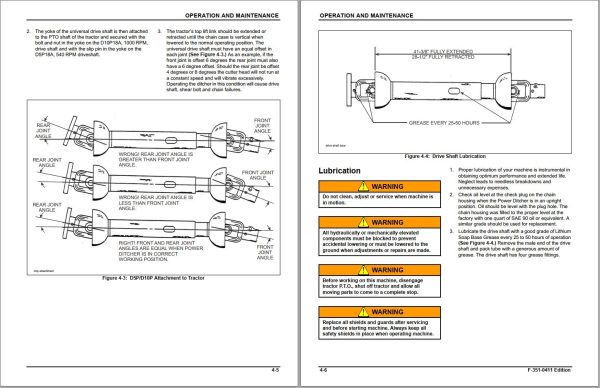 Landoll Power Ditcher D5P D10P Operator’s Manual F 351 0411 1