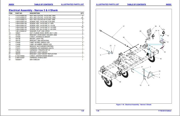 Landoll Rigid Folding In Row Ripper 2511 Series Parts Manual 1