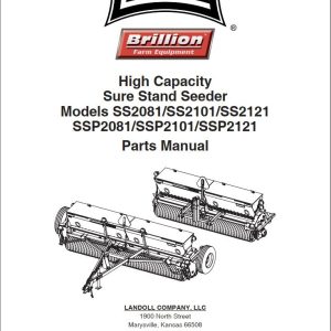 Landoll Sure Stand Seeder SS2081 to SSP2121 Parts Manual 1P125 0522