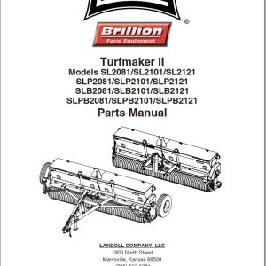 Landoll Turfmaker II SL2081 To SLPB2121 Parts Manual 9K997 0522