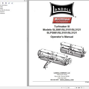 Landoll Turfmaker III SL3081 To SLP3121 Operator’s Manual 1P124 0522