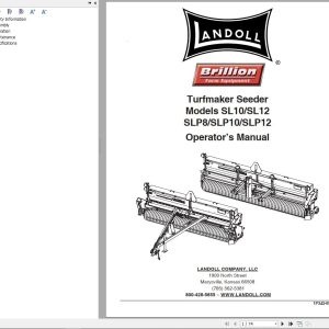 Landoll Turfmaker Seeder SL10 SL12 SLP8 SLP10 SLP12 Operator’s Manual 1P342 0522