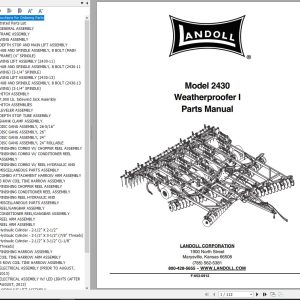 Landoll Weatherproofer I 2430 Parts Manual F 653 0912