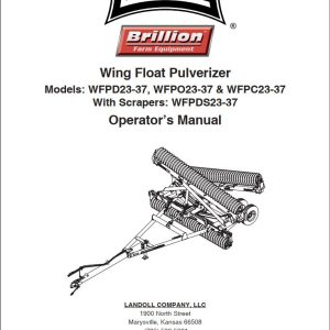 Landoll Wing Floating Pulverizer PWFPD23 37 WFPO23 37 WFPC23 37 Operators Manual F 1108 0121