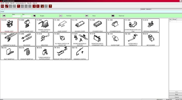 Mitsubishi MMC ASA Update 06.2024 General Europe USA Japan Spare Parts List 2