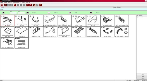 Mitsubishi MMC ASA Update 06.2024 General Europe USA Japan Spare Parts List 4