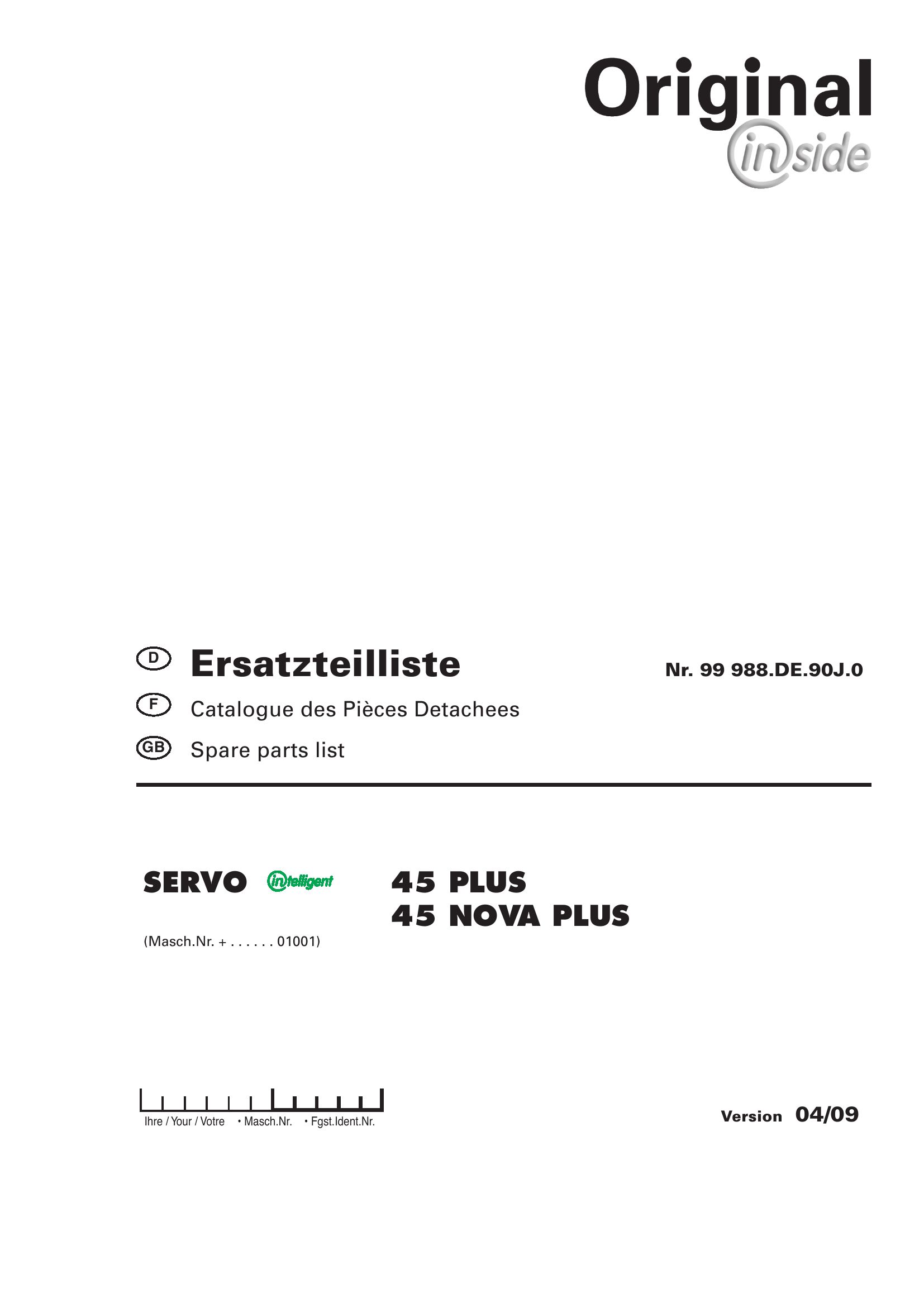 Pottinger Agricultural 45 Nova Plus Parts Catalog 1