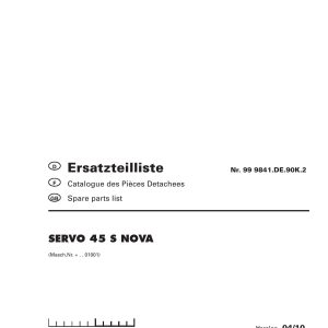 Pottinger Agricultural 45 S Nova Parts Catalog