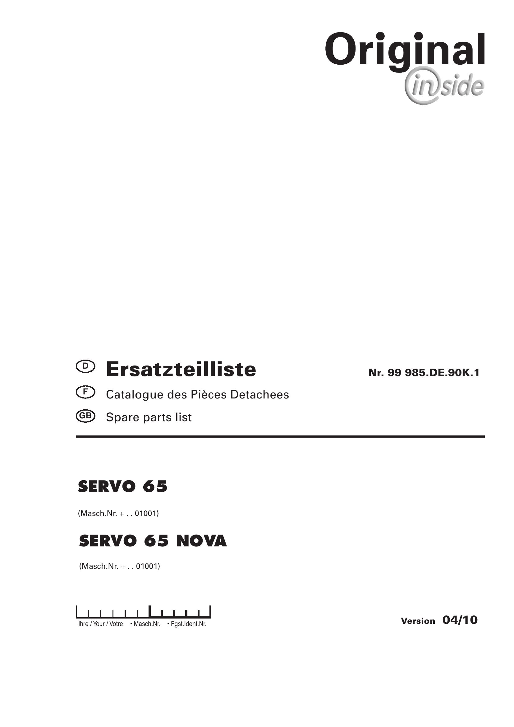 Pottinger Agricultural 65 Nova Parts Catalog