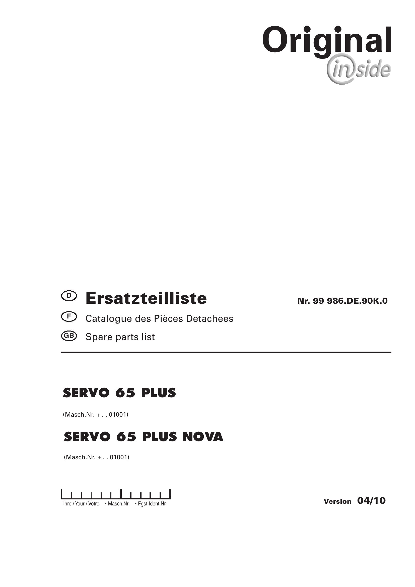 Pottinger Agricultural 65 Plus Nova Parts Catalog