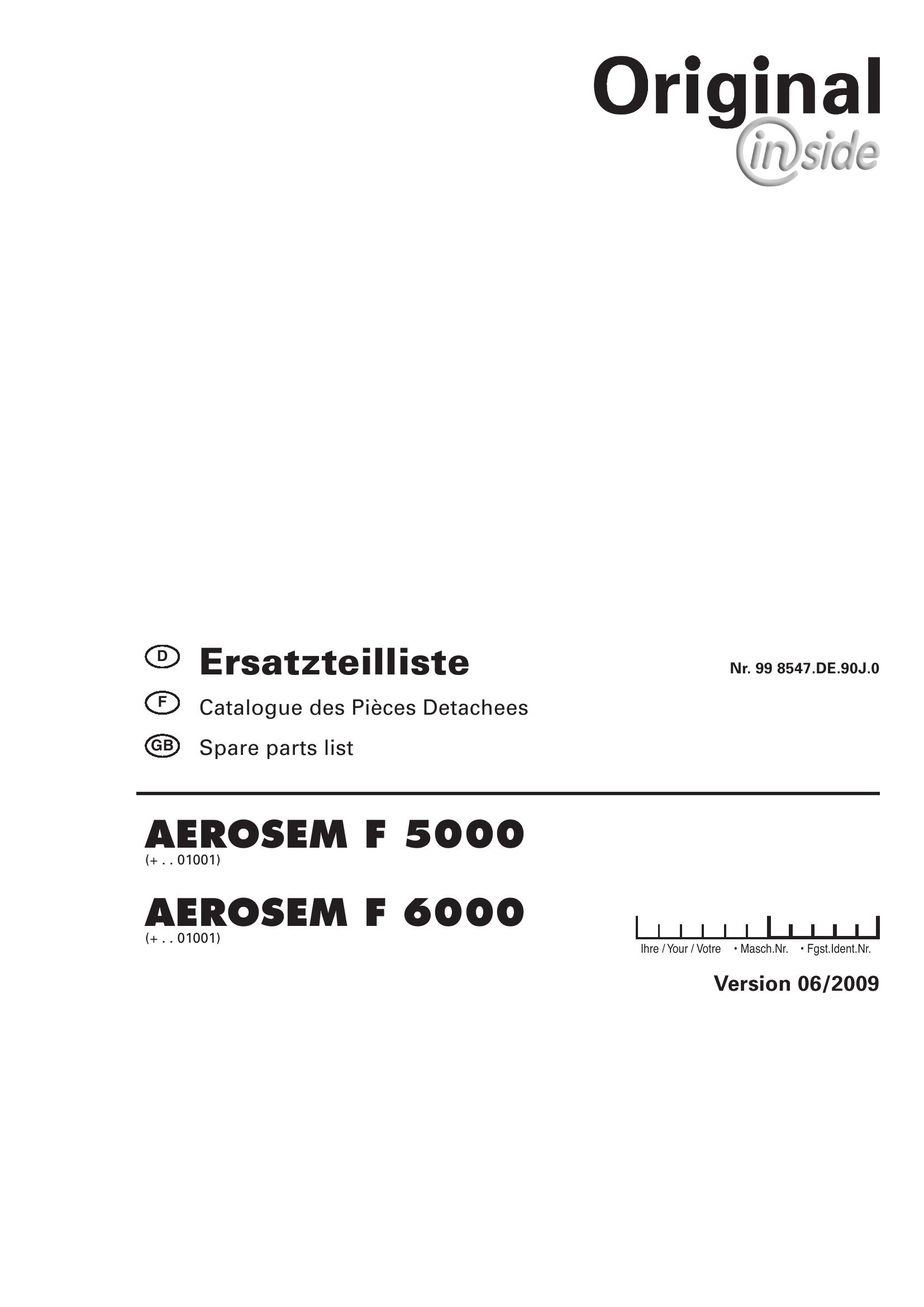 Pottinger Agricultural Aerosem F 5000 6000 Parts Catalog