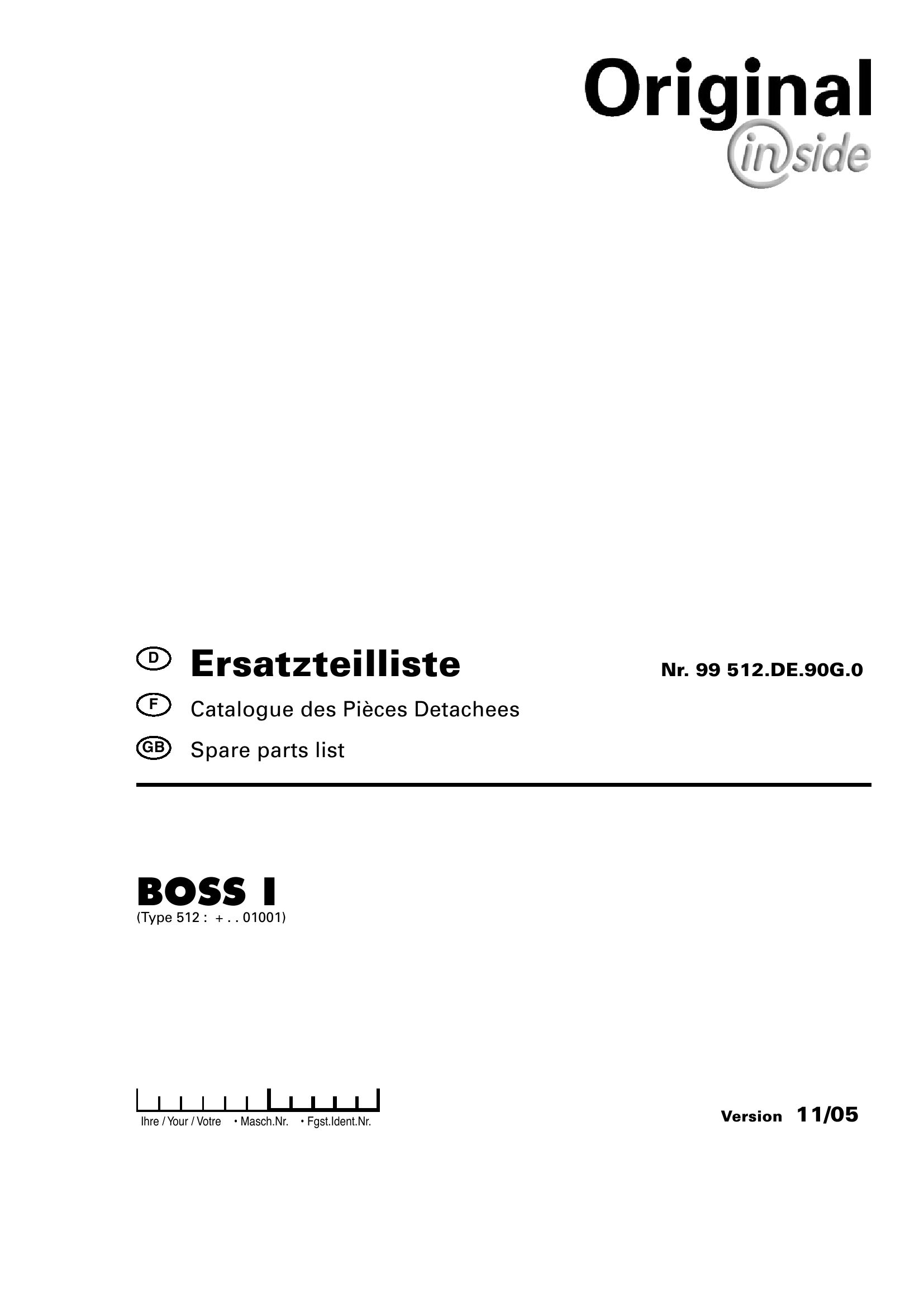 Pottinger Agricultural Boss I Parts Catalog