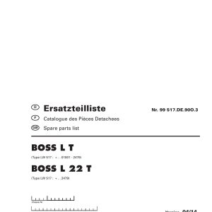 Pottinger Agricultural Boss L T L 22 T Parts Catalog