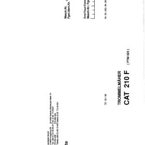 Pottinger Agricultural CAT 210 F Parts Catalog