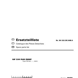 Pottinger Agricultural CAT 230 Plus Front Parts Catalog