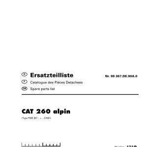 Pottinger Agricultural CAT 260 Alpin Parts Catalog