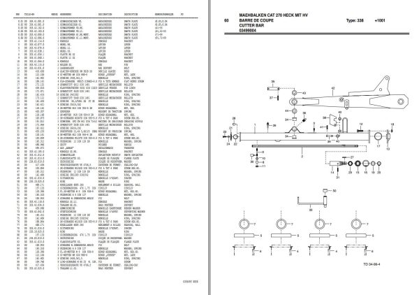 Pottinger Agricultural CAT 270 Plus Parts Catalog 1