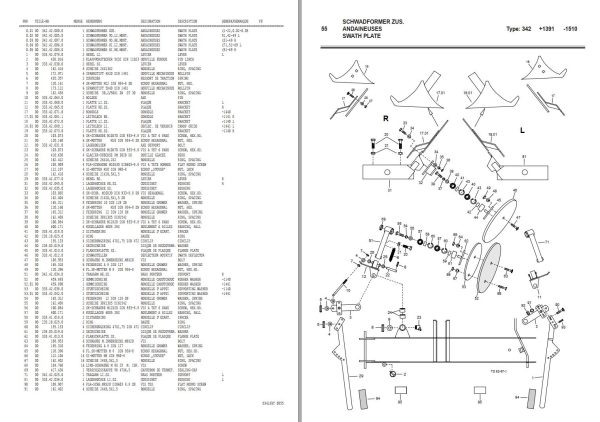 Pottinger Agricultural CAT 310 Front Parts Catalog 1
