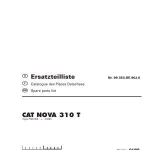 Pottinger Agricultural CAT Nova 310 T Parts Catalog