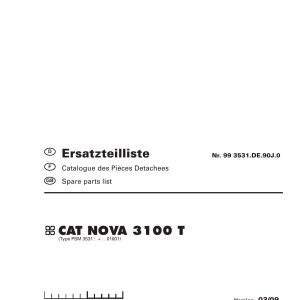Pottinger Agricultural CAT Nova 3100 T Parts Catalog