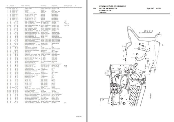 Pottinger Agricultural Euroboss 250 T Parts Catalog 1