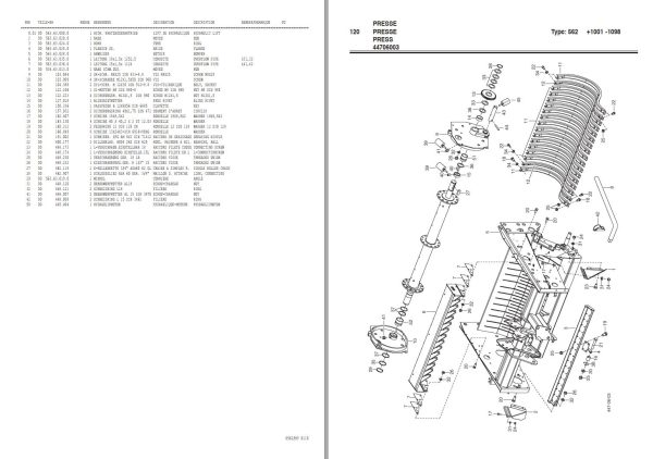 Pottinger Agricultural Euroboss 290 H Parts Catalog 1