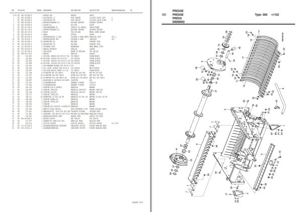 Pottinger Agricultural Euroboss 330 H D Parts Catalog 1
