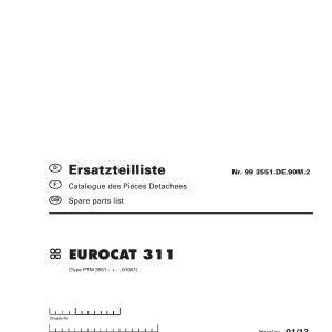 Pottinger Agricultural Eurocat 311 Parts Catalog 01.12