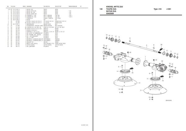 Pottinger Agricultural Eurohit 61 N NZ Parts Catalog 1