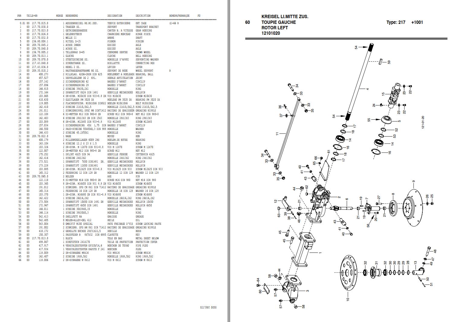 Pottinger Agricultural Eurohit 91 AZ NZ Parts Catalog