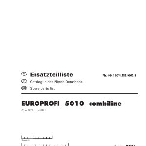 Pottinger Agricultural Europrofi 5010 Combiline Parts Catalog