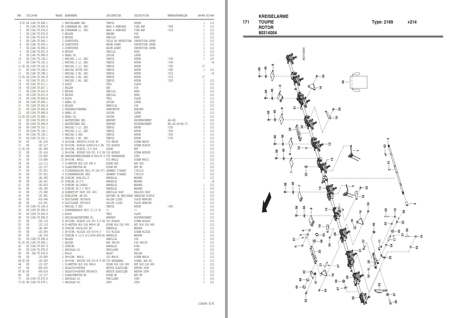 Pottinger Agricultural Hit 12.14 T Parts Catalog 1