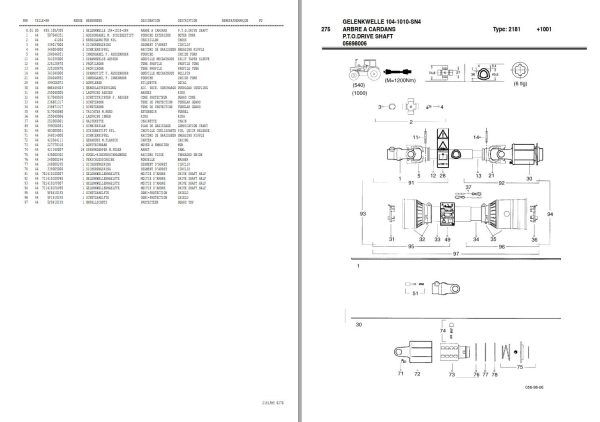 Pottinger Agricultural Hit 610 N NZ Parts Catalog 1