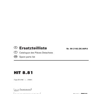 Pottinger Agricultural Hit 8.81 Parts Catalog