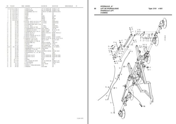 Pottinger Agricultural Hit 800 AZ NZ Parts Catalog 1