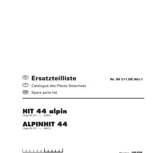 Pottinger Agricultural Hit Alpinhit 44 Parts Catalog