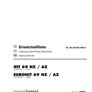 Pottinger Agricultural Hit Eurohit 69 NZ AZ Parts Catalog
