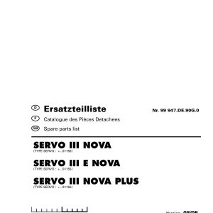 Pottinger Agricultural III E Nova Plus Parts Catalog