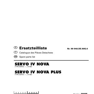 Pottinger Agricultural IV Nova Plus Parts Catalog
