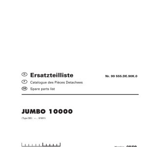 Pottinger Agricultural Jumbo 10000 Parts Catalog