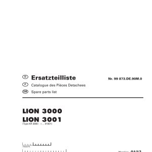 Pottinger Agricultural Lion 3000 3001 Parts Catalog