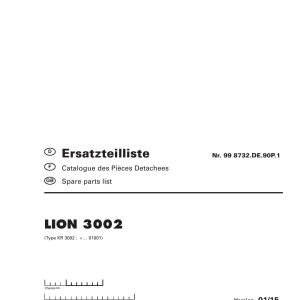 Pottinger Agricultural Lion 3002 Parts Catalog