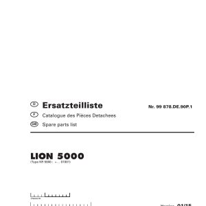 Pottinger Agricultural Lion 5000 Parts Catalog