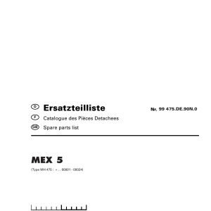 Pottinger Agricultural MEX 5 Parts Catalog