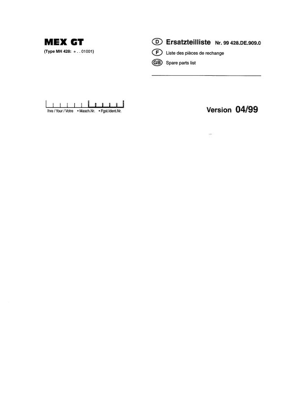 Pottinger Agricultural MEX GT Parts Catalog