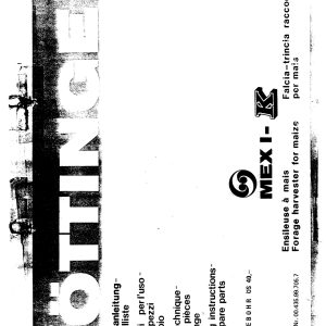Pottinger Agricultural MEX I K Operating Instruction Parts Catalog