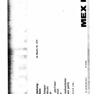 Pottinger Agricultural MEX II S Operating Instruction Parts Catalog