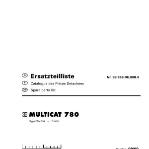 Pottinger Agricultural Multicat 780 Parts Catalog