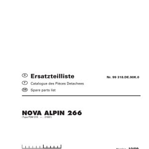 Pottinger Agricultural Nova Alpin 266 Parts Catalog