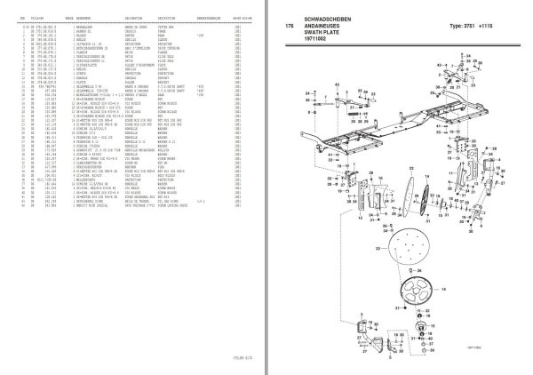 Pottinger Agricultural Novacat 261 F Parts Catalog 1